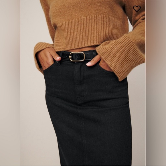 NEW Reformation Daria Ultra High Waist Denim Skirt - Nidri - Picture 12 of 13